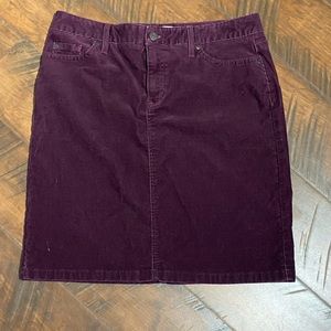 LL Bean womens corduroy skirt - Plum - size 10 Petite 10P